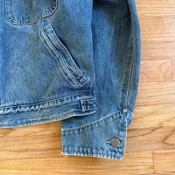 Ralph Lauren Double RL Blue Denim Jacket with Tan Collar - Picture 11 of 11